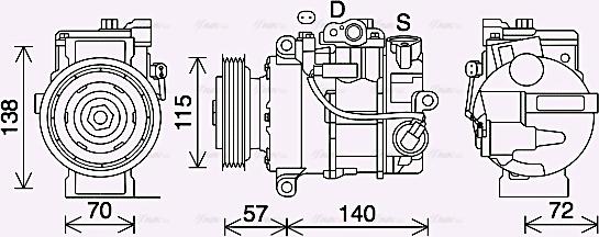 Ava Quality Cooling MSK706 - Компрессор кондиционера autospares.lv