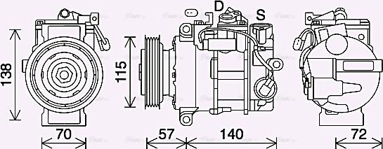 Ava Quality Cooling MSK708 - Компрессор кондиционера autospares.lv