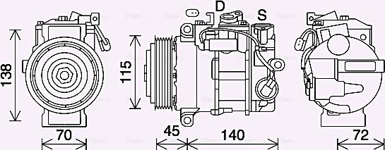 Ava Quality Cooling MSK710 - Компрессор кондиционера autospares.lv