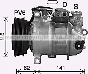 Ava Quality Cooling MSK737 - Компрессор кондиционера autospares.lv