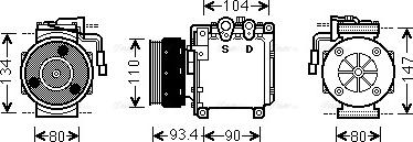 Ava Quality Cooling MTAK212 - Компрессор кондиционера autospares.lv