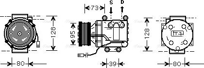 Ava Quality Cooling MZAK170 - Компрессор кондиционера autospares.lv