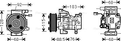 Ava Quality Cooling MZK251 - Компрессор кондиционера autospares.lv