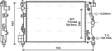 Ava Quality Cooling OL2667 - Радиатор, охлаждение двигателя autospares.lv