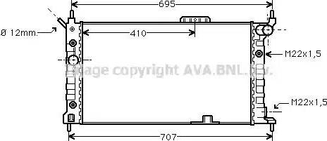 Ava Quality Cooling OL 2169 - Радиатор, охлаждение двигателя autospares.lv