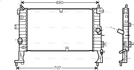 Ava Quality Cooling OL 2346 - Радиатор, охлаждение двигателя autospares.lv