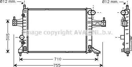 Ava Quality Cooling OL 2304 - Радиатор, охлаждение двигателя autospares.lv