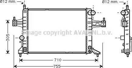 Ava Quality Cooling OL 2306 - Радиатор, охлаждение двигателя autospares.lv