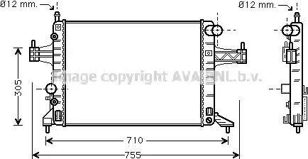 Ava Quality Cooling OL 2308 - Радиатор, охлаждение двигателя autospares.lv