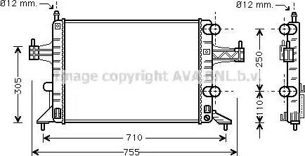 Ava Quality Cooling OL 2303 - Радиатор, охлаждение двигателя autospares.lv