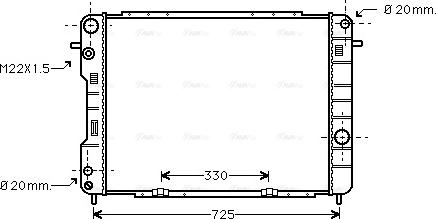 Ava Quality Cooling OL 2246 - Радиатор, охлаждение двигателя autospares.lv