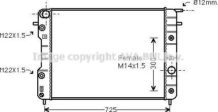 Ava Quality Cooling OL 2202 - Радиатор, охлаждение двигателя autospares.lv