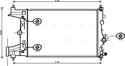 Ava Quality Cooling OLA2545 - Радиатор, охлаждение двигателя autospares.lv