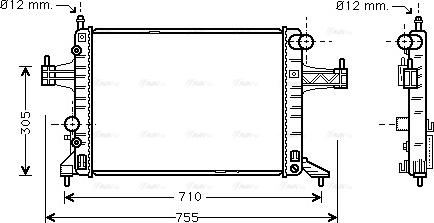 Ava Quality Cooling OLA2304 - Радиатор, охлаждение двигателя autospares.lv