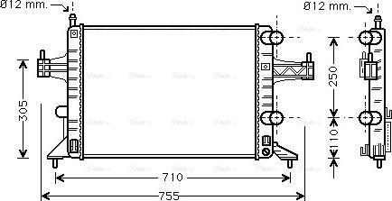 Ava Quality Cooling OLA2303 - Радиатор, охлаждение двигателя autospares.lv