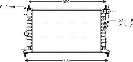 Ava Quality Cooling OLA2244 - Радиатор, охлаждение двигателя autospares.lv