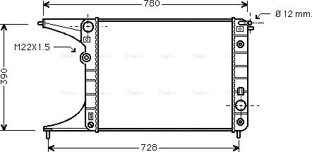 Ava Quality Cooling OLA2201 - Радиатор, охлаждение двигателя autospares.lv