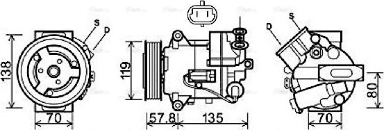 Ava Quality Cooling OL K496 - Компрессор кондиционера autospares.lv