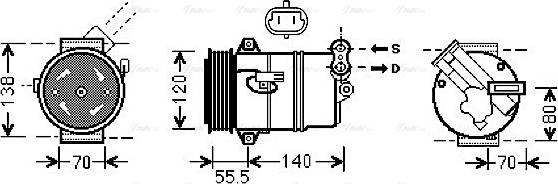 Ava Quality Cooling OLAK498 - Компрессор кондиционера autospares.lv