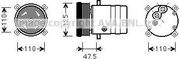 Ava Quality Cooling OLAK493 - Компрессор кондиционера autospares.lv