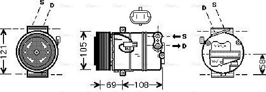 Ava Quality Cooling OL K445 - Компрессор кондиционера autospares.lv