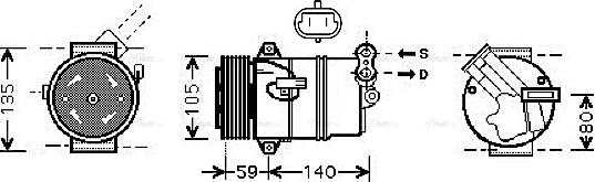 Ava Quality Cooling OLAK446 - Компрессор кондиционера autospares.lv