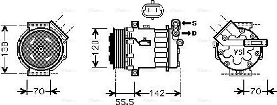 Ava Quality Cooling OL K447 - Компрессор кондиционера autospares.lv