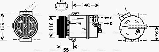 Ava Quality Cooling OLAK451 - Компрессор кондиционера autospares.lv