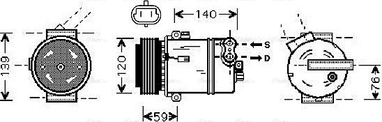 Ava Quality Cooling OLAK409 - Компрессор кондиционера autospares.lv