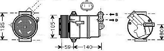 Ava Quality Cooling OLAK437 - Компрессор кондиционера autospares.lv