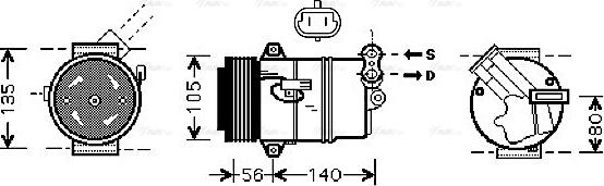 Ava Quality Cooling OLAK428 - Компрессор кондиционера autospares.lv