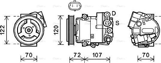 Ava Quality Cooling OLAK595 - Компрессор кондиционера autospares.lv