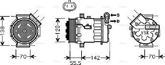 Ava Quality Cooling OLK586 - Компрессор кондиционера autospares.lv
