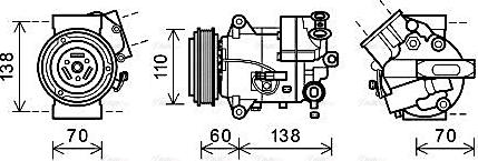 Ava Quality Cooling OLAK616 - Компрессор кондиционера autospares.lv