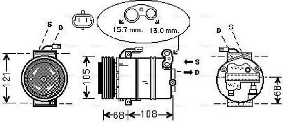 Ava Quality Cooling OLAK138 - Компрессор кондиционера autospares.lv