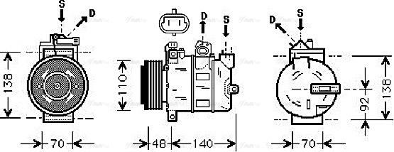 Ava Quality Cooling OLAK356 - Компрессор кондиционера autospares.lv