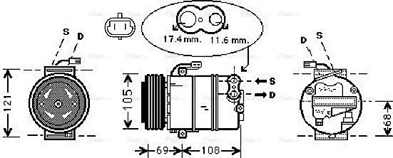 Ava Quality Cooling OL K316 - Компрессор кондиционера autospares.lv