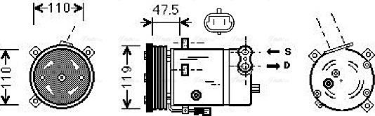 Ava Quality Cooling OLAK277 - Компрессор кондиционера autospares.lv