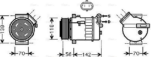 Ava Quality Cooling OL K449 - Компрессор кондиционера autospares.lv