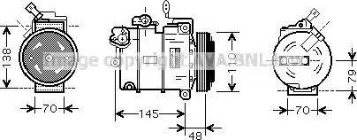 Ava Quality Cooling OL K459 - Компрессор кондиционера autospares.lv