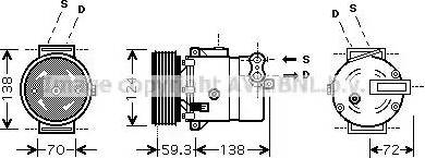 Ava Quality Cooling OL K413 - Компрессор кондиционера autospares.lv