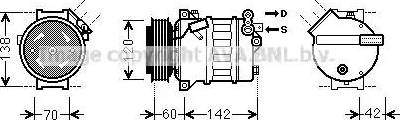 Ava Quality Cooling OLK543 - Компрессор кондиционера autospares.lv