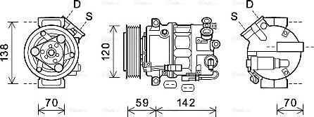 Ava Quality Cooling OLK577 - Компрессор кондиционера autospares.lv