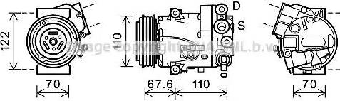 Ava Quality Cooling OLK605 - Компрессор кондиционера autospares.lv