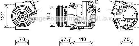 Ava Quality Cooling OLK608 - Компрессор кондиционера autospares.lv