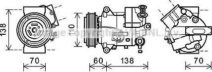 Ava Quality Cooling OLK616 - Компрессор кондиционера autospares.lv