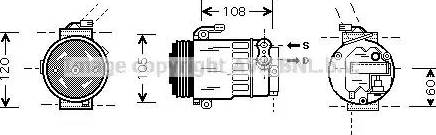 Ava Quality Cooling OL K350 - Компрессор кондиционера autospares.lv