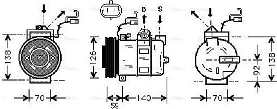 Ava Quality Cooling OL K327 - Компрессор кондиционера autospares.lv