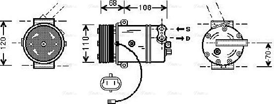 Ava Quality Cooling OL K287 - Компрессор кондиционера autospares.lv