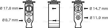 Ava Quality Cooling PE1357 - Расширительный клапан, кондиционер autospares.lv